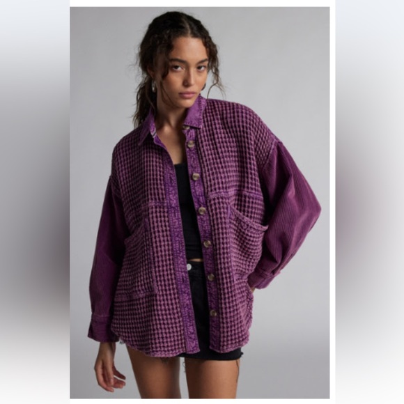 NWT BDG Women’s Bryson Waffle Shirt Jacket Size: XL - Picture 1 of 6
